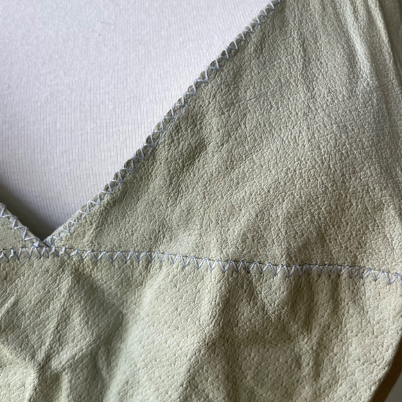 Halter Dress Suede Illia Light Sage Green Size 8-10 Racerback - Picture 5 of 8